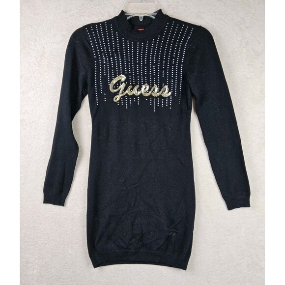 Guess Women's Long Sleeve Sequins Rhinestone Sweater Dress Size S - Picture 1 of 4